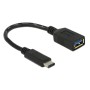 DeLOCK 0.15m USB 3.1 cavo USB 0,15 m USB 3.2 Gen 2 (3.1 Gen 2) USB C USB A Nero (65634)