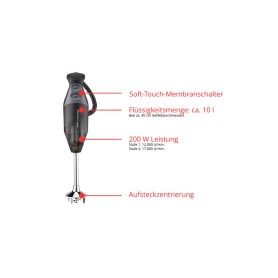 Unold M 200 BBQ Frullatore ad immersione 200 W Nero (98215)