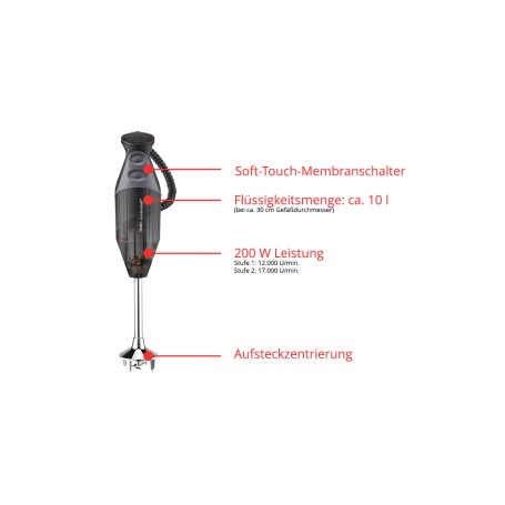 Unold M 200 BBQ Frullatore ad immersione 200 W Nero (98215)