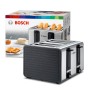Bosch TAT7S45 tostapane 4 fetta/e 1800 W Nero, Acciaio inossidabile (TAT7S45)