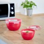 EMSA Clip & Micro Contenitore Rotondo Microonde, Rosso, 1,1 L (N1060500)