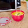 EMSA Clip & Micro Contenitore Rotondo Microonde, Rosso, 1,1 L (N1060500)