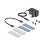 DeLOCK Custodia esterna USB 20 Gbps per 2 x M.2 NVMe PCIe SSD PCIe con USB Type-C femmina e funzione Clone (42027)