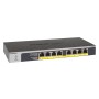 NETGEAR GS108LP Non gestito Gigabit Ethernet (10/100/1000) Supporto Power over Ethernet (PoE) 1U Nero, Grigio (GS108LP-100EUS)