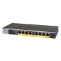 NETGEAR GS108LP Non gestito Gigabit Ethernet (10/100/1000) Supporto Power over Ethernet (PoE) 1U Nero, Grigio (GS108LP-100EUS)