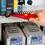 Flachrundzange aus Kunststoff 98 62 02 (rot/gelb, gezahnte Greifflchen, isoliert, VDE-geprft)