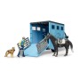 MB Sprinter Tiertransporter mit Pferd (blau) (02674)