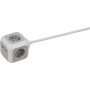ALEA-Power 4-fach Steckdosenwrfel (hellgrau/wei, 1,4 Meter, 2x USB-A) (1150100)