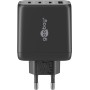 USB-C Multiport-Schnellladegert, PD, GaN, 68 Watt (schwarz, 3x USB-C, 1x USB-A, Power Delivery, QuickCharge) (64819)