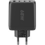 USB-C Multiport-Schnellladegert, PD, GaN, 68 Watt (schwarz, 3x USB-C, 1x USB-A, Power Delivery, QuickCharge) (64819)