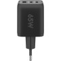 USB-C Schnellladegert Nano, PD, GaN, 65 Watt (schwarz, 1x USB-A, 2x USB-C PD, Charge 3.0) (64753)