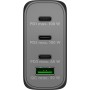 USB-C PD Multiport-Schnellladegert 100 Watt (schwarz, 1x USB-A QC, 3x USB-C PD, GaN-Technologie) (65555)