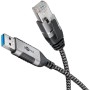 Ethernet-Adapterkabel USB-A 3.2 Gen1  RJ-45 (schwarz/grau, 3 Meter) (74396)