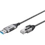 Ethernet-Adapterkabel USB-A 3.2 Gen1  RJ-45 (schwarz/grau, 3 Meter) (74396)
