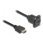 D-Typ Kabel HDMI Stecker  HDMI Buchse (schwarz, 20cm) (87966)