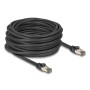 RJ-45 Netzwerkkabel Cat.6a U/FTP ultra flexibel (schwarz, 15 Meter, innerer Edelstahlmantel) (80245)