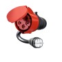 Adapter fr Gemini flex 22 kW, CEE rot Drehstrom 32A  Haushaltssteckdose (schwarz, 30cm) (CH-04-02)
