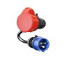 Adapter fr Gemini flex 11 kW, CEE rot Drehstrom 16A  CEE blau 16A (schwarz, 30cm) (CH-04-31)