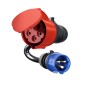 Adapter fr Gemini flex 22 kW, CEE rot Drehstrom 32A  CEE blau 16A (schwarz, 30cm) (CH-04-01)