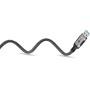 Ethernet-Kabel USB-A 3.2 Gen1 Stecker  RJ-45 Stecker (schwarz/silber, 7,5 Meter, geflochtener Textilmantel) (70693)