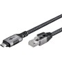 Ethernet-Kabel USB-C 3.2 Gen2 Stecker  RJ-45 Stecker (schwarz/silber, 2 Meter, geflochtener Textilmantel) (70698)