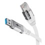 Ethernet-Kabel USB-A 3.2 Gen1 Stecker  RJ-45 Stecker (wei, 1 Meter, geflochtener Textilmantel) (74157)
