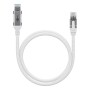 Ethernet-Kabel USB-A 3.2 Gen1 Stecker  RJ-45 Stecker (wei, 1 Meter, geflochtener Textilmantel) (74157)