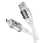 Ethernet-Kabel USB-C 3.2 Gen2 Stecker  RJ-45 Stecker (wei, 1 Meter, geflochtener Textilmantel) (74165)