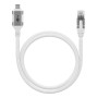Ethernet-Kabel USB-C 3.2 Gen2 Stecker  RJ-45 Stecker (wei, 1 Meter, geflochtener Textilmantel) (74165)