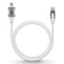 Ethernet-Kabel USB-C 3.2 Gen2 Stecker  RJ-45 Stecker (wei, 1 Meter, geflochtener Textilmantel) (74165)