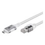 Ethernet-Kabel USB-C 3.2 Gen2 Stecker  RJ-45 Stecker (wei, 3 Meter, geflochtener Textilmantel) (74177)