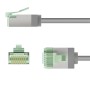 Ultraflexibles Cat.8.1 Patchkabel slim, U/FTP (grau, 1 Meter, extrakurze Stecker) (74346)