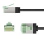 Ultraflexibles Cat.8.1 Patchkabel slim, U/FTP (schwarz, 1 Meter, extrakurze Stecker) (74353)