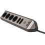 Brennenstuhl 1153590610 prolunghe e multiple 2 m 6 presa(e) AC Interno Nero, Argento