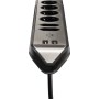 Brennenstuhl 1153590610 prolunghe e multiple 2 m 6 presa(e) AC Interno Nero, Argento