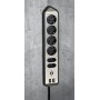 Brennenstuhl 1153590610 prolunghe e multiple 2 m 6 presa(e) AC Interno Nero, Argento