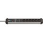 Brennenstuhl 1391010600 prolunghe e multiple 3 m 6 presa(e) AC Interno Nero, Argento