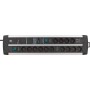 Premium-Protect-Line Steckdosenleiste 14-fach Duo (schwarz/silber, 3 Meter, 120.000A berspannungsschutz, 2x USB) (1392000232)