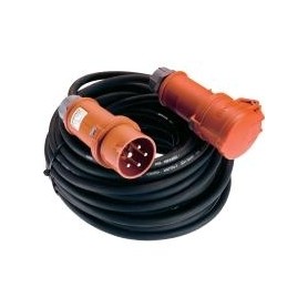 AS Schwabe Strom Verlängerungskabel [ CEE-Stecker - CEE-Kupplung] 32 A Schwarz 25.00 m 61025 (61025)