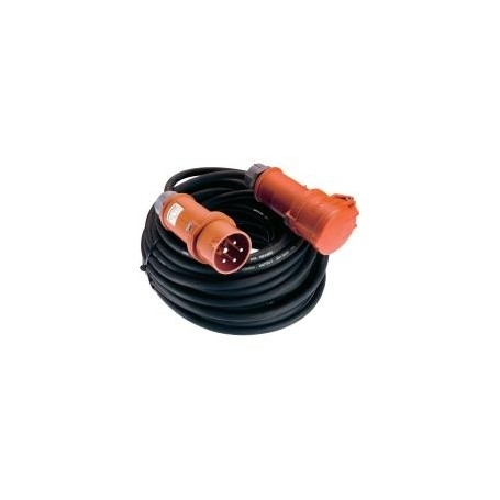 AS Schwabe Strom Verlängerungskabel [ CEE-Stecker - CEE-Kupplung] 32 A Schwarz 25.00 m 61025 (61025)