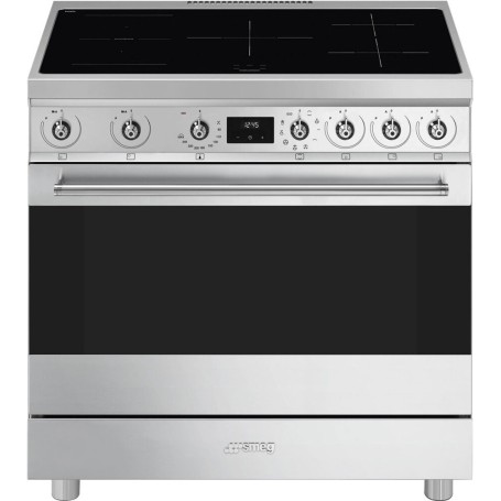 Smeg C9IMX2 Sinfonia Cucina da accosto 90x60, 5 zone induzione+1 forno elettrico inox antimpronta