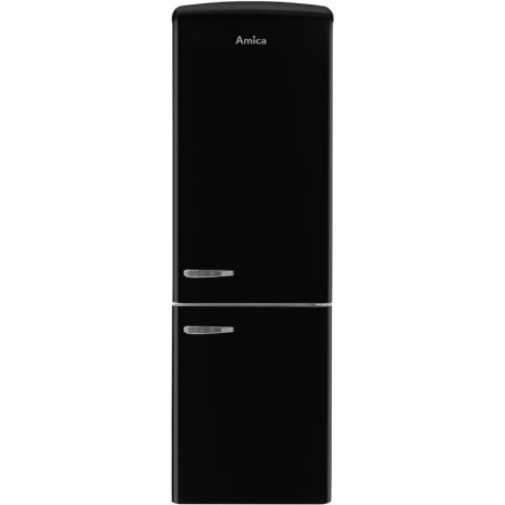 Amica KGCR 387 109 S Retro Frigorifero-congelatore indipendente, 60 cm di larghezza, 330 L, NoFrost, nero