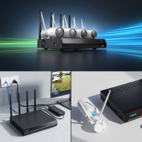 Reolink NVS12-8MB4W kit di videosorveglianza Con cavo e senza cavo 12 canali (PS4KWB04-12)