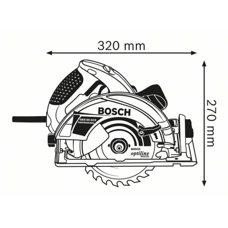 Bosch 0 601 668 901 sega circolare portatile 19 cm 5000 Giri/min 1800 W (0601668901)