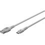 Supersoftes USB 2.0 Textilkabel, USB-A Stecker  USB-C Stecker (wei, 2 Meter) (74531)