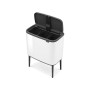 Brabantia 313523 bidone per la spazzatura 33 L Rettangolare Acciaio inox Nero, Bianco (31 35 23)