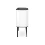 Brabantia 313523 bidone per la spazzatura 33 L Rettangolare Acciaio inox Nero, Bianco (31 35 23)