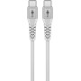 Supersoftes USB 2.0 Textilkabel, USB-C Stecker  USB-C Stecker (wei, 1 Meter) (70193)