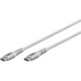 Supersoftes USB 2.0 Textilkabel, USB-C Stecker  USB-C Stecker (wei, 1 Meter) (70193)