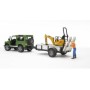BRUDER Land Rover Defender with trailer, CAT and man (02593)